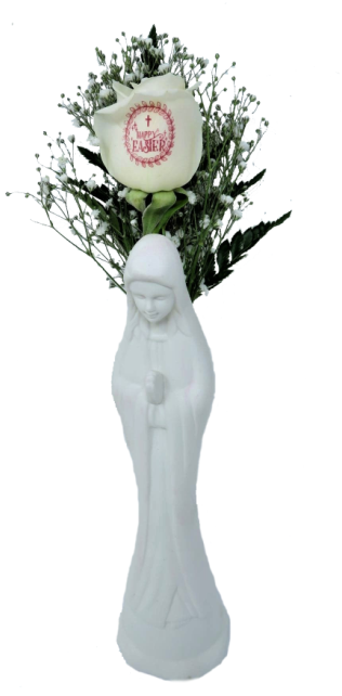 Single Easter Rose with Pink Ink in Madonna Vase