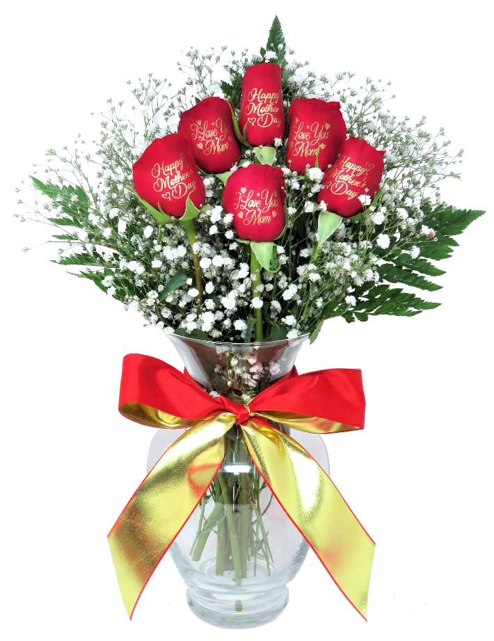 6 Red Roses - Happy Mother's Day Bouquet