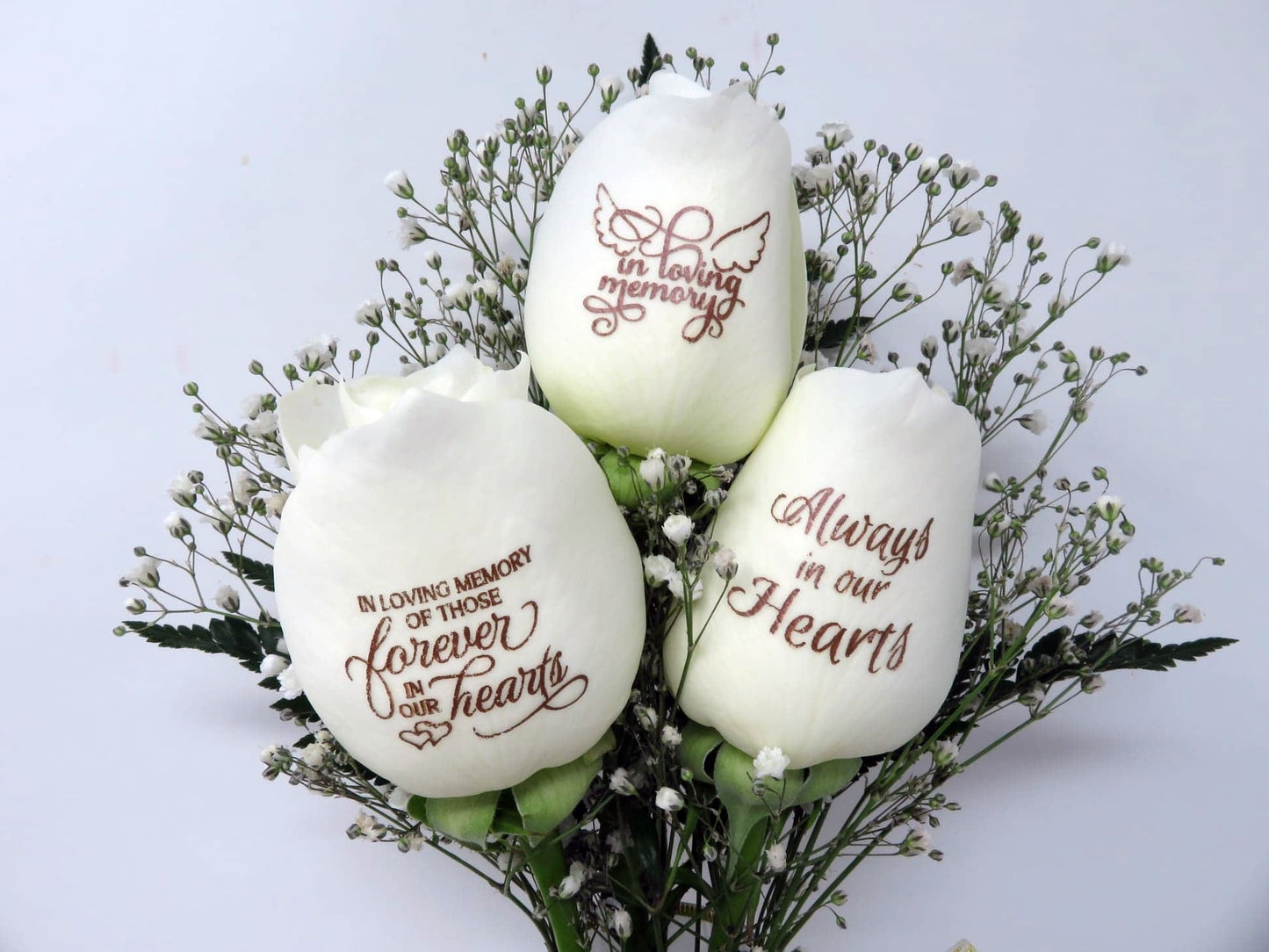 3 White Rose "In Loving Memory" Bouquet