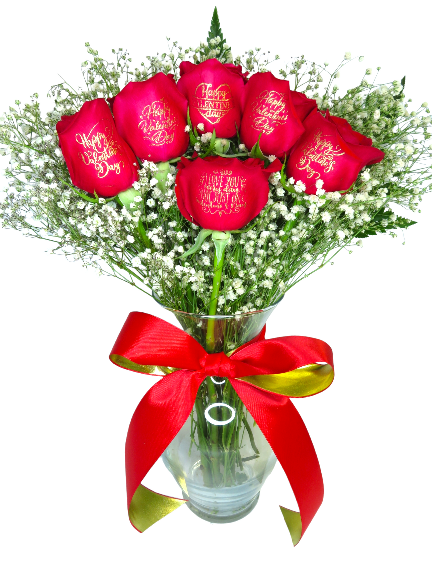 6 Red Roses - "Happy Valentine's Day - I Love You Every Day, Not Just On Valentine's Day